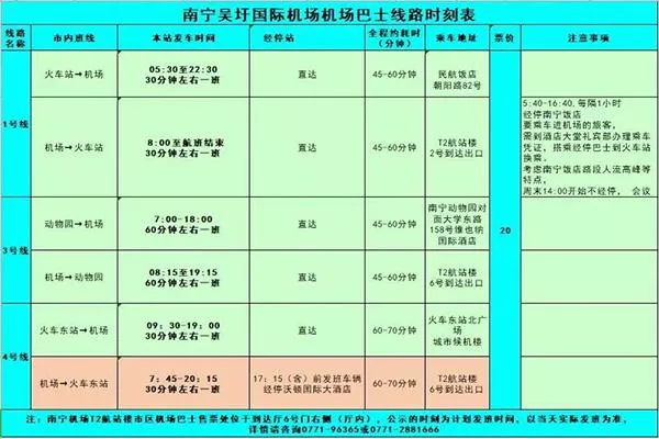 2022南寧機(jī)場最新大巴時(shí)刻表和路線